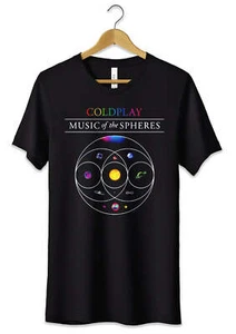 T-Shirt Maglietta Coldplay Music Of The Spheres Tshirt Nera Uomo Donna Bambino - Foto 1 di 3