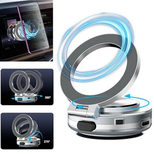 Electric Vacuum Magnetic Car Phone Mount 360° Rotating Suction Cup Phone Holder - Picture 1 of 13