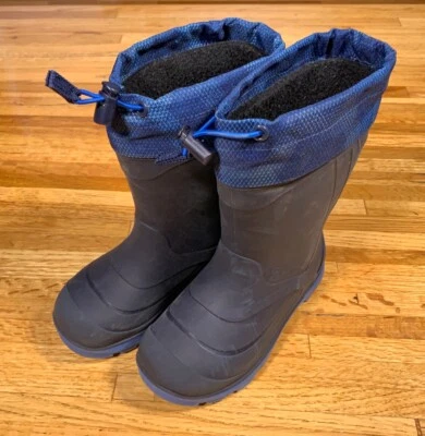 Kamik Snobuster Niños Talla 12 Jóvenes Invierno Forradas de Goma Botas de Nieve Azul Negro Usadas en Excelente Condición Foto 1 de 4