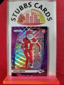 RARE 2024 Prizm Xavier Worthy PURPLE WAVE 85/99 RC Chiefs - Picture 1 of 2