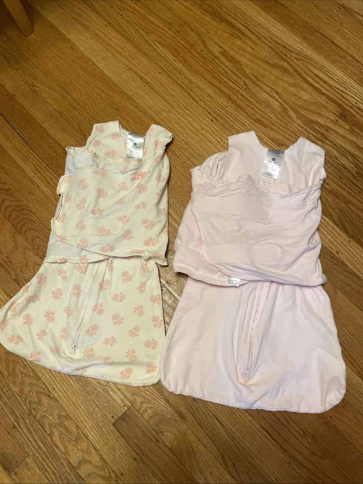 Lote De 2 Sacos De Dormir Halo Envoltura Talla Pequeña 3-6 Meses Rosa Crema Con Rosa  Foto 1 de 4
