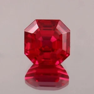 Mozambique 8.48 Ct Certified Unheated Blood Red AAA Ruby Asscher Gemstone Cut - Picture 1 of 4