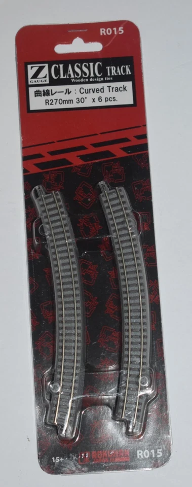 Z Scale Rokuhan 015 6 Pieces of Z Scale Left 270 Curved Track C53607 - Image 1 of 1