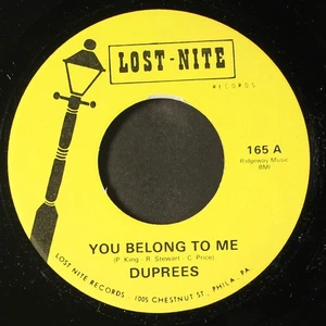 DUPREES: you belong to me / take me as i am LOST NITE 7" Single 45 RPM - Imagen 1 de 2