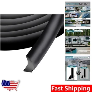 RV Window Seal Rubber Gasket 1/2 x 1/4 inch 35ft Weather Stripping for Camper - Bild 1 von 9
