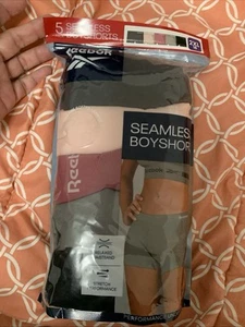 Reebok Women's 5-Pack Seamless Boyshort Size XXL Pink & gray - Picture 1 of 4