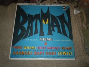 1966 Batman Series TV Theme Vinyl Record 33 1/3 Music Stereo Album  - Foto 1 di 9