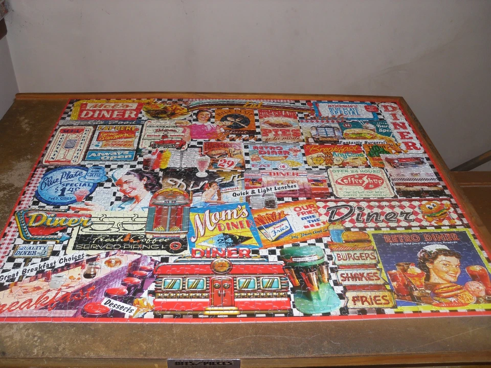 Puzzle Montaña Blanca 1000 piezas, "Comedores", completo como se muestra Foto 1 de 1