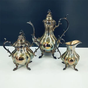 Vintage Reed & Barton Winthrop versilbertes Teeservice 1795 - Kürbiszifferblatt - 3-teilig - Bild 1 von 8