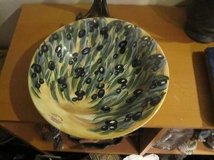 Tazón de cerámica de arte de estudio de cerámica americano pintado a mano Tessworks firmado 12" nuevo - Imagen 1 de 1