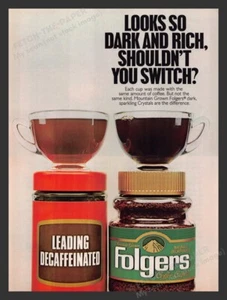 Anuncio publicitario impreso 1988 con cristales de café Folgers cultivados en la montaña - Imagen 1 de 1