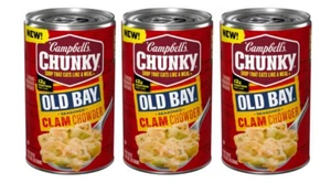 Campbell's Chunky: Old Bay Seasoned Clam Chowder (Pack of 3) 18.8 oz Cans - Picture 1 of 1