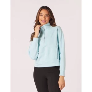 Glyder Pullover Women's Size Medium Hydrangea Daily Scuba 1/4 Zip Thumbholes Top - Picture 1 of 9