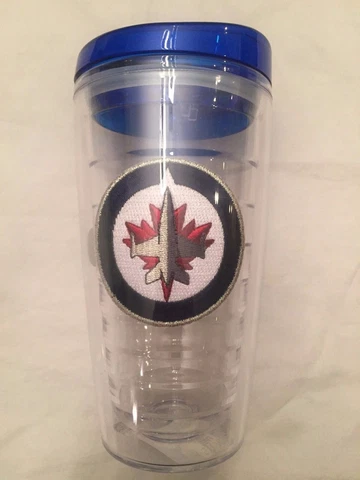 WInnipeg Jets NEW 16 oz Slimline Tumbler w/ Color Lid . NHL Hockey Mug Travel Cover