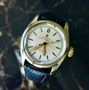 A BEAUTIFUL MID-SIZE VINTAGE 1952 ROLEX OYSTER PRECISION 10ct SOLID GOLD WATCH - Picture 1 of 12