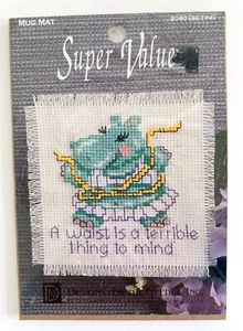 Designs for the Needle Cross Stitch MUG MAT Kit 2040 DIETING HIPPO Coaster - Picture 1 of 2
