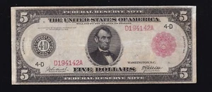 US 1914 $5 FRN Cleveland Note FR 835a VF (142) - Picture 1 of 2