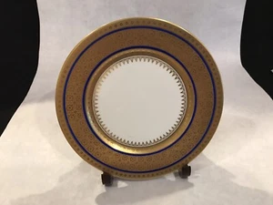 Raynaud & CO limoges France porcelain plate byzance pattern filet blue 7 5/8" - Picture 1 of 7