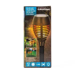 Grundig Solar Lamp with Flame Effect Garden Patio Lighting Outdoor - Picture 1 of 6