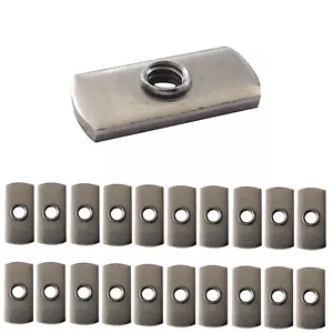 20 piezas, 1/4-20 UNC tuerca de soldadura por puntos doble pestaña y tuerca en T de extrusión de aluminio - Imagen 1 de 5