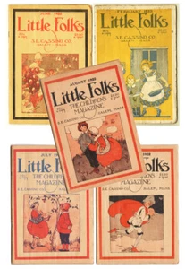 LOT of 5 Vintage LITTLE FOLKS MAGAZINES (1922) Children's book illustration - Imagen 1 de 8
