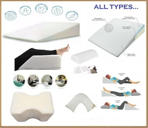 BACK SUPPORT WEDGE LARGE XL LEG V PILLOW MEMORY FOAM ACID REFLUX RAISED BED SOFA - Picture 1 of 40