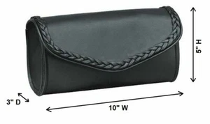 10" MOTORCYCLE WATERPROOF BRAIDED HEAVY DUTY WINDSHIELD BAG FOR HARLEY SPORTSTER - Foto 1 di 3