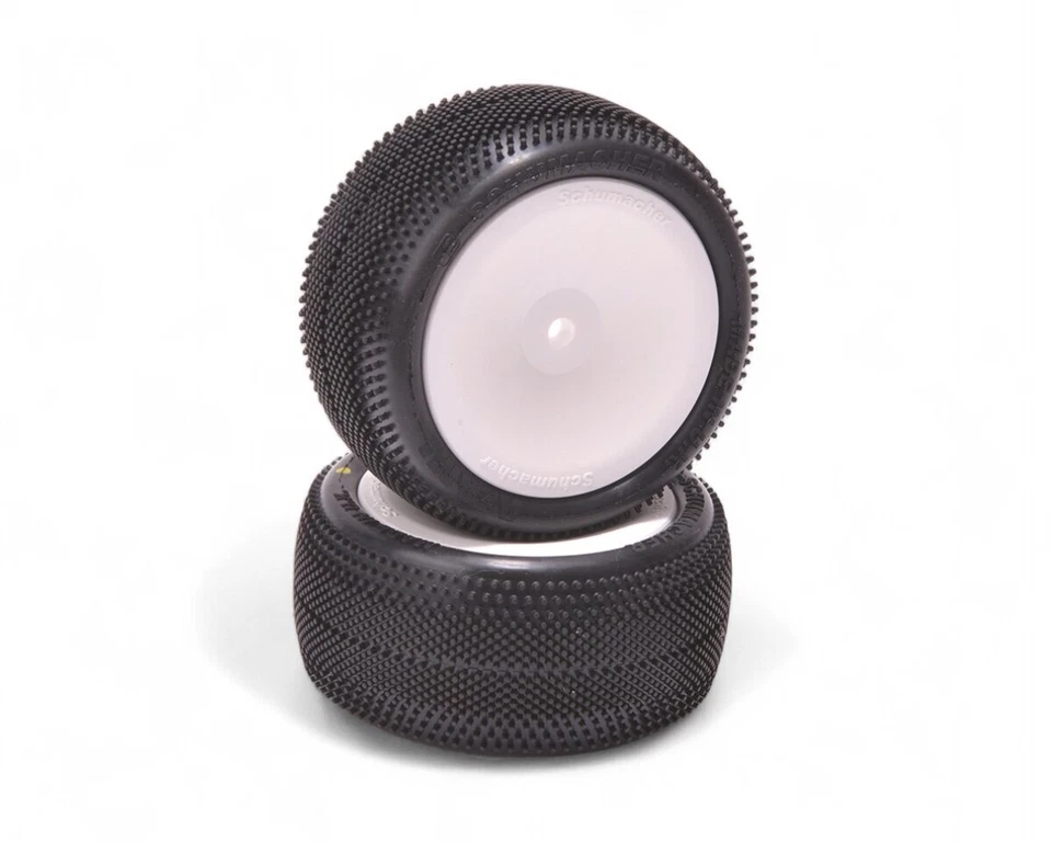 Schumacher Azami Reifen hinten gelb auf weißer Felge CS-U6912  - Bild 1 von 1