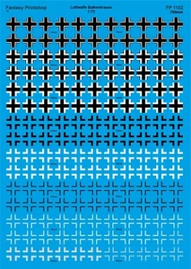 Fantasy Printshop WASSERSCHIEBE AUFKLEBER Luftwaffe Balkenkrause 750 mm FP1102 1/72 - Bild 1 von 3