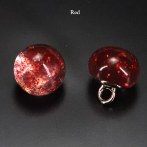 2x Glitter Crystal Resin Bead Buttons 10MM Accessory Decor Cheongsam Dress Shiny - Picture 1 of 16