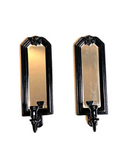 New ListingVintage Pair Mcm Homco Wall Sconces Mirrored Black Candle Holder 2 Ornate Retro