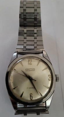 Vintage Croton Waterproof Swiss Gold-Dial  Day-Date Mens Watch   - Image 1 of 4