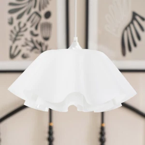 Lámpara blanca de fácil ajuste en capas con flores blancas colgante de techo pantalla de luz para el hogar - Imagen 1 de 8