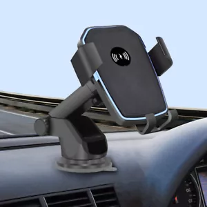 Car Mount Wireless Charging Charger Phone Holder For iPhone 15 14 13 Samsung S24 - Picture 1 of 14