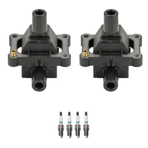 Bosch 2 Ignition Coil Denso 4 Iridium TT Spark Plug Kit For W202 R170 C230 L4 - Picture 1 of 1