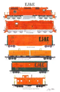 Póster Elgin Joliet & Eastern 11""x17"" firmado por Andy Fletcher - Imagen 1 de 1