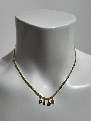 Vtg Christian Dior by John Galliano Gold Mini Letter Logo Choker Necklace - Image 1 of 4