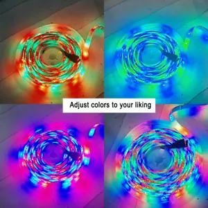 12V 5M 2835 RGB LED Strip Lights Bar TV Back Lighting Kit+USB 24 Key Remote US - Picture 1 of 12
