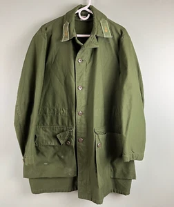 Vintage Swedish Military C46 Army Green Lined Jacket Full Zip Collared Unlined - Picture 1 of 10