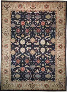 10x14' Navy Blue Chobi Peshawar Oushak Silky Wool Lhasa Rug 74896 - Picture 1 of 6