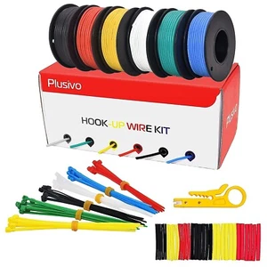 24AWG Hook Up Wire Kit Silicone Coated Wire 6 Color Spools Tinned New - Picture 1 of 2