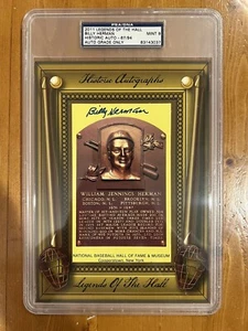 Billy Herman Legends Of The Hall Plaque Postcard PSA 9 Autograph #/94 - Picture 1 of 2