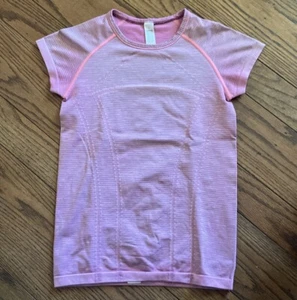Ivivva Kids SZ 12 Swiftly Fly Tech Seamless Short Sleeve Shirt Pink Youth - Picture 1 of 5