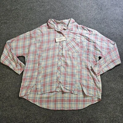 Camisa Top Vineyard Vines Mujer 16 Rosa Azul Botón Cuadros Cápsula Informal Carrera Foto 1 de 4