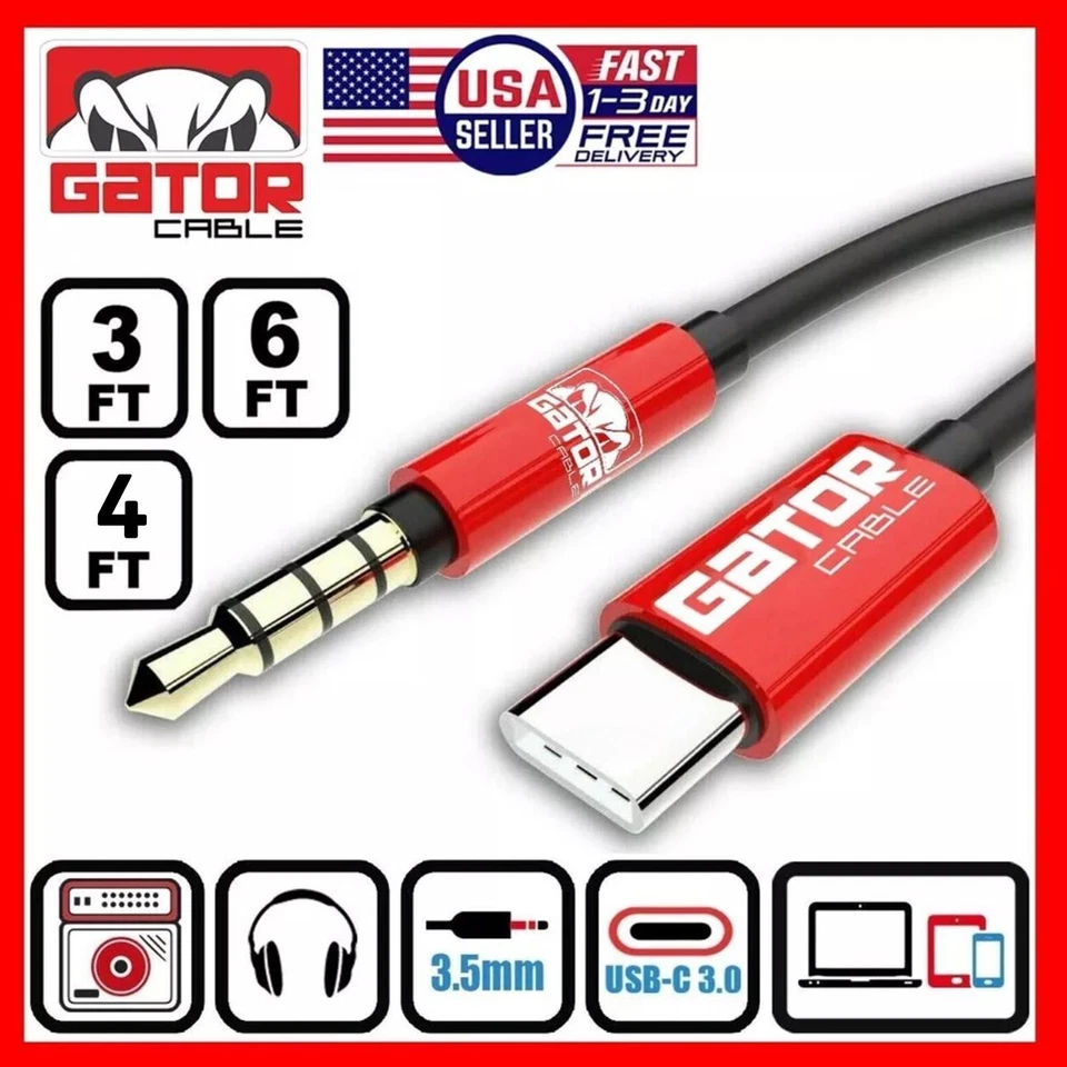 Adaptador de cable USB-C a AUX de 3,5 mm de audio y música para iPhone 15 16 Pro Max Plus Foto 1 de 4