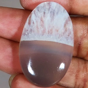 60.00 Cts 100% Natural Ice Solar Quartz Oval Cabochon Gemstone 24x39x6 mm UT93 - Picture 1 of 6