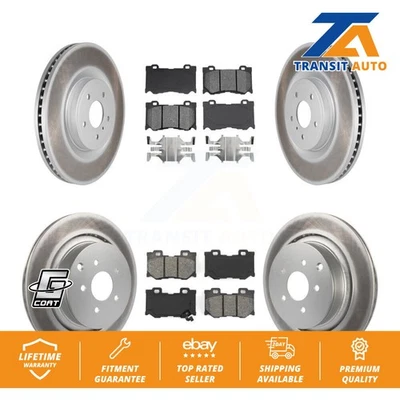 Coated Disc Brake Rotors And Semi-Metallic Pads Front Rear Kit For INFINITI FX50 - Image 1 of 4