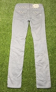 Miss Me Skinny jeans embellished bling Sequins flap pockets girls size 12 Gray - Picture 1 of 10