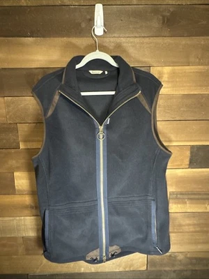 Chaleco polar Barbour para hombre XL Langdale chaleco azul marino cremallera completa borde exterior Foto 1 de 4