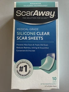 SCARAWAY FOGLI CICATRICI SILICONE TRASPARENTE. 1,5 x 3". 10 FOGLI. Fornitura 3 mesi - Foto 1 di 1
